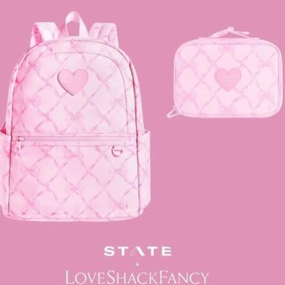 LoveShackFancy x state bags kane double zip backpack & matching lunch box seT